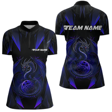 Load image into Gallery viewer, Blue Dragon Personalized Bowling Shirts For Women, Bowling Team Shirt Polo &amp; Quarter-Zip HNT40