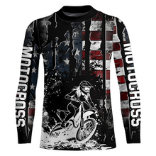 Load image into Gallery viewer, US Flag Women Motocross Shirt Racing Jersey UPF30+ Dirt Bike Jersey Off-Road Shirt DNT69