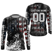 Load image into Gallery viewer, US Flag Women Motocross Shirt Racing Jersey UPF30+ Dirt Bike Jersey Off-Road Shirt DNT69