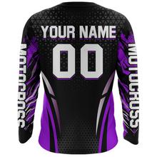 Load image into Gallery viewer, Custom Purple Racing Jersey UPF30+ Youth MX Racing Dirt Bike Off-Road Shirt Biker Girl Women DNT68