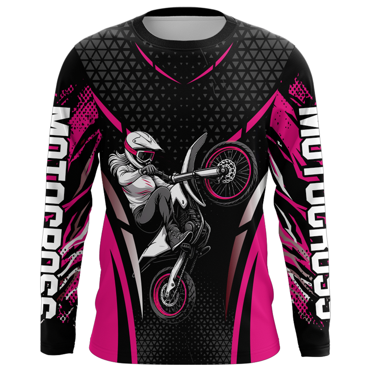 Custom Pink Racing Jersey UPF30+ Youth MX Racing Dirt Bike Off-Road Shirt Biker Girl Women DNT68