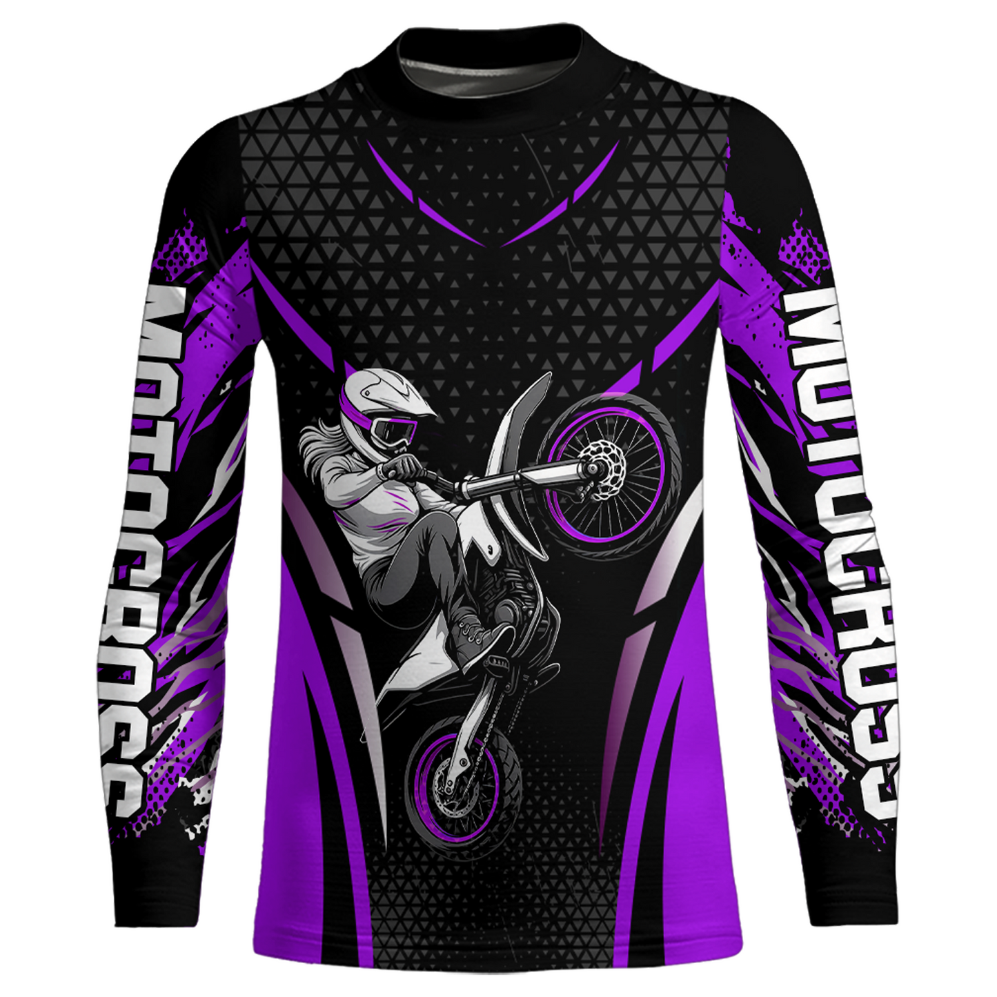 Custom Purple Racing Jersey UPF30+ Youth MX Racing Dirt Bike Off-Road Shirt Biker Girl Women DNT68