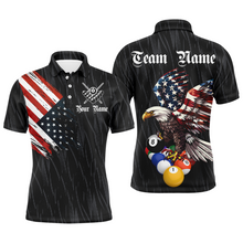 Load image into Gallery viewer, Personalized Billiard Shirt American Flag Eagle Billiard Jersey for Men Polo &amp; 1/4 Zip Shirt Team NNT01