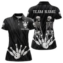 Load image into Gallery viewer, Skull Bowling Shirt for Women 3D Custom Name Team League Bowling Jersey Polo &amp; Quarter-Zip HNT20