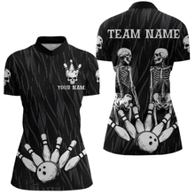 Load image into Gallery viewer, Skull Bowling Shirt for Women 3D Custom Name Team League Bowling Jersey Polo &amp; Quarter-Zip HNT20