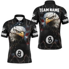 Load image into Gallery viewer, Custom Name Eagle Billiard Shirt American Flag Billiard Jersey for Men Polo &amp; 1/4 Zip Shirt Team NNT02