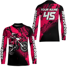 Load image into Gallery viewer, Pink Youth Motocross Shirts Custom Racing Dirt Bike Jersey Kid Men Women UPF30+ DNT18