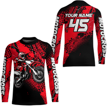Load image into Gallery viewer, Red Youth Motocross Shirts Custom Racing Dirt Bike Jersey Kid Men Women UPF30+ DNT18