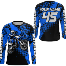 Load image into Gallery viewer, Blue Youth Motocross Shirts Custom Racing Dirt Bike Jersey Kid Men Women UPF30+ DNT18
