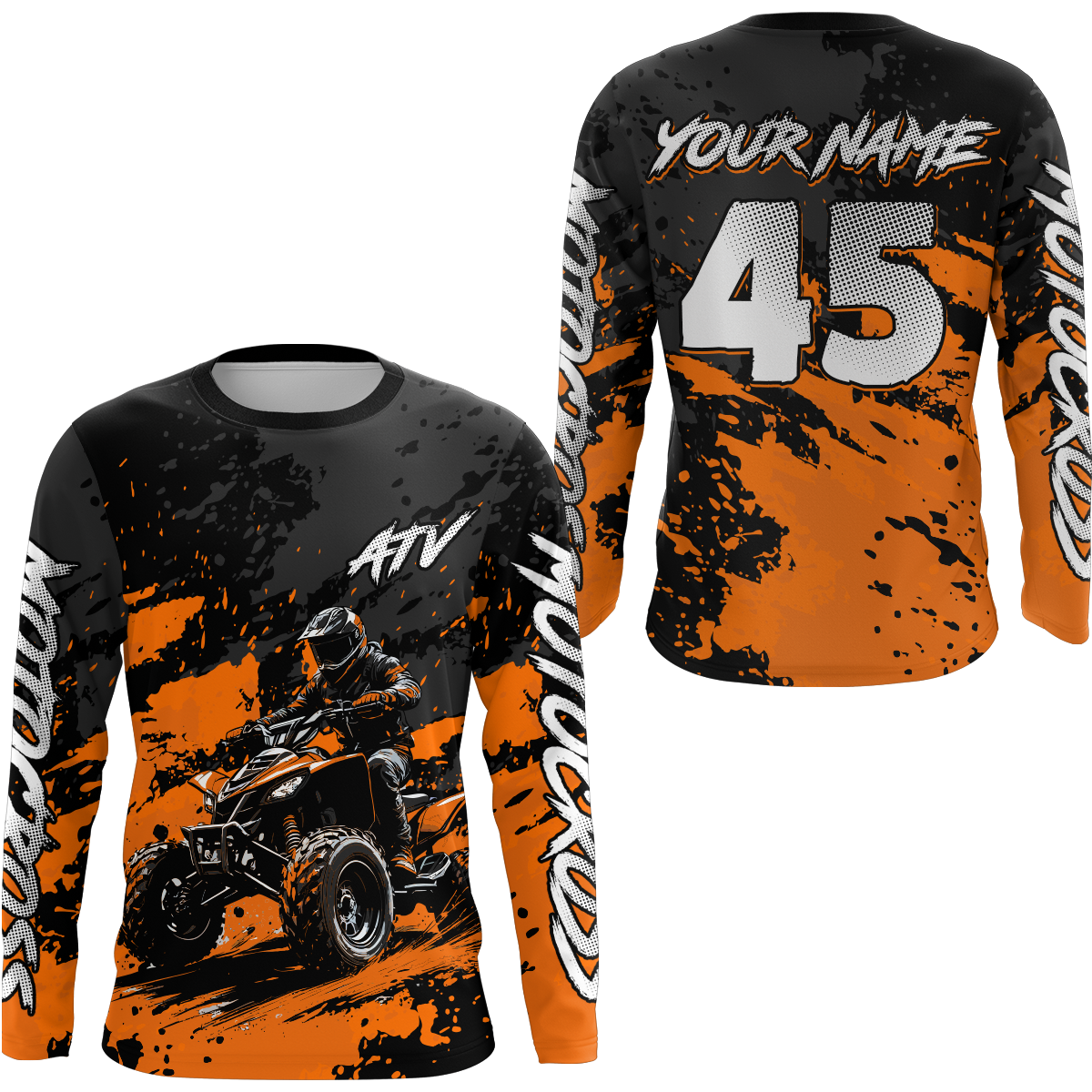 Custom Orange ATV Motocross Jersey Racing Shirts Off-Road Jersey Kid Men Women UPF30+ DNT23