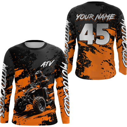 Custom Orange ATV Motocross Jersey Racing Shirts Off-Road Jersey Kid Men Women UPF30+ DNT23