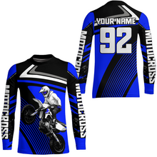 Load image into Gallery viewer, Custom Blue Youth Motocross Racing Jersey UPF30+ Motorcycle Shirt Dirt Bike Jersey Men Women DNT86