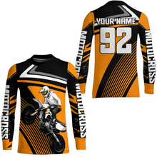 Load image into Gallery viewer, Custom Orange Youth Motocross Racing Jersey UPF30+ Motorcycle Shirt Dirt Bike Jersey Men Women DNT86