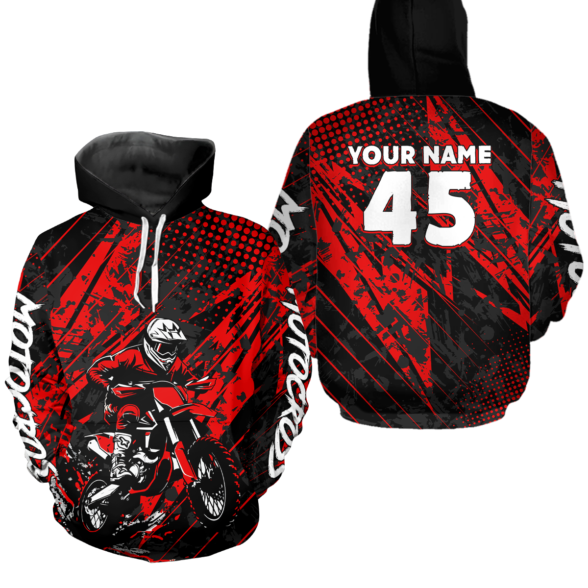 Custom Motocross Hoodie Custom Dirt Bike Hoodie Motocross Sweatshirts for Kid Adult HOT13