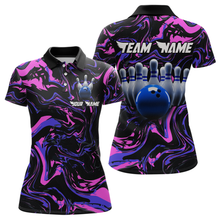 Load image into Gallery viewer, Pink Purple Bowling Custom Women Bowling Shirt Polo &amp; Quarter-Zip Bowling Team Jerseys HNT48