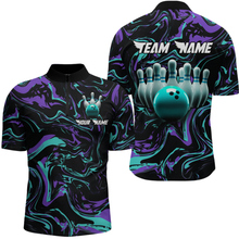 Load image into Gallery viewer, Turquoise Bowling Custom Men Bowling Shirt Polo &amp; Quarter-Zip Bowling Team Jerseys HNT48