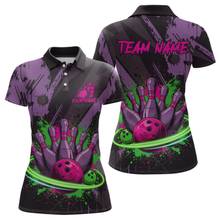 Load image into Gallery viewer, Custom Colorful Bowling Women Shirts Bowling Uniform Polo &amp; 1/4 Zip Bowling Team Jerseys HNT99