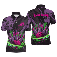 Load image into Gallery viewer, Custom Colorful Bowling Men Shirts Bowling Uniform Polo &amp; 1/4 Zip Bowling Team Jerseys HNT99