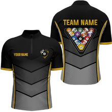 Load image into Gallery viewer, Billiard Shirt Crown 8 Ball Billiard Jersey Men Performance Billiard Shirt for Men Team Polo &amp; 1/4 Zip NNT30