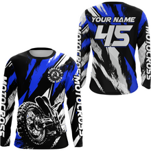 Load image into Gallery viewer, Personalized Blue Motocross Racing Jersey Men Women Kid Upf30+ Dirt Bike Jersey Shirt Racing Jersey DNT03