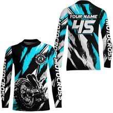 Load image into Gallery viewer, Personalized Turquoise Motocross Racing Jersey Men Women Kid Upf30+ Dirt Bike Jersey Shirt Racing Jersey DNT03