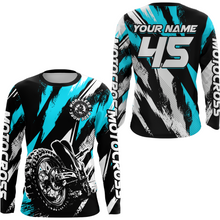 Load image into Gallery viewer, Personalized Turquoise Motocross Racing Jersey Men Women Kid Upf30+ Dirt Bike Jersey Shirt Racing Jersey DNT03