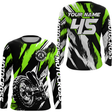 Load image into Gallery viewer, Personalized Green Motocross Racing Jersey Men Women Kid Upf30+ Dirt Bike Jersey Shirt Racing Jersey DNT03