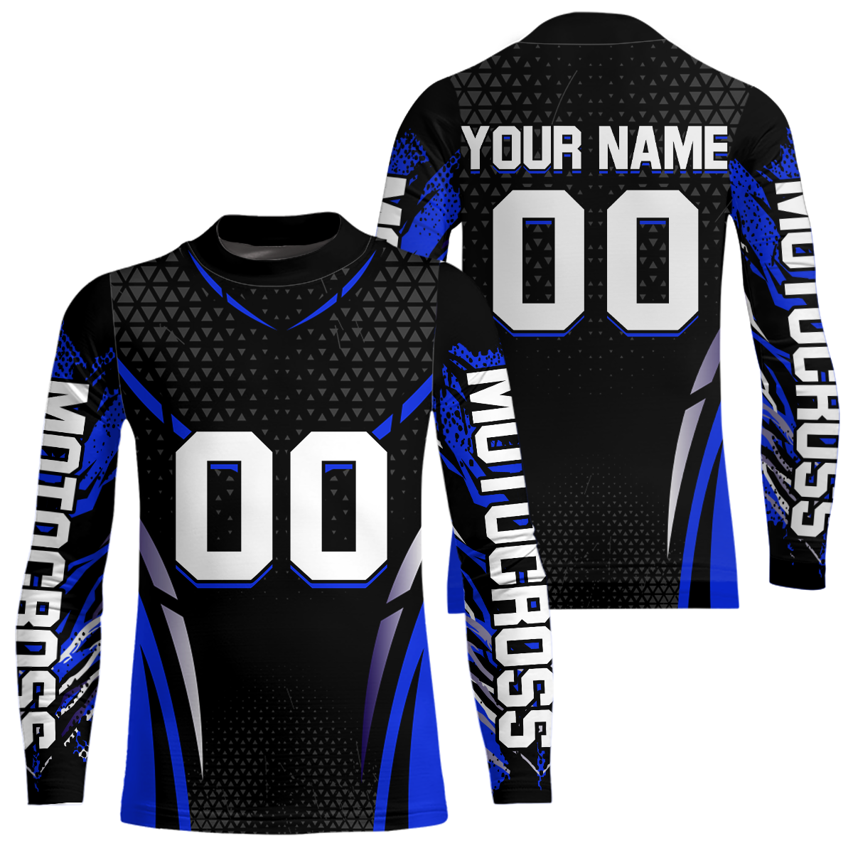 Blue Dirt Bike Jersey Off-Road Shirt Custom Youth Motocross Jersey UPF30+ Kid Men Women DNT82