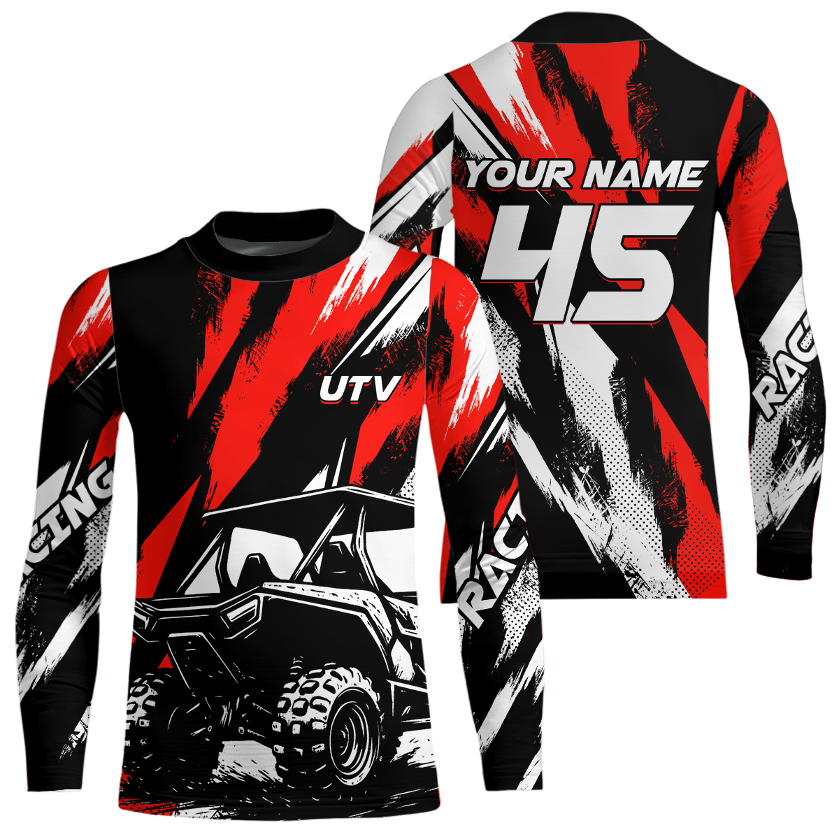 Red UTV Motocross Shirt Kid Men Women UPF30+ Off-Road UTV Racing Jersey DNT28