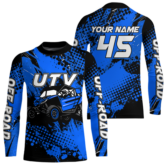 Blue UTV Motocross Shirt Kid Men Women UPF30+ Custom Off-Road UTV Racing Jersey DNT30