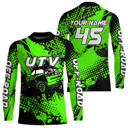 Green UTV Motocross Shirt Kid Men Women UPF30+ Custom Off-Road UTV Racing Jersey DNT30
