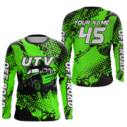 Green UTV Motocross Shirt Kid Men Women UPF30+ Custom Off-Road UTV Racing Jersey DNT30