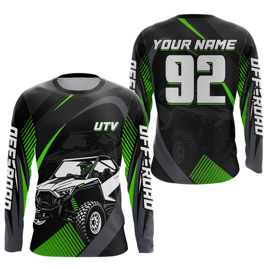 Green UTV Motocross Racing Shirt Kid Men Women Custom UTV Off-Road Shirts UPF30+ DNT27