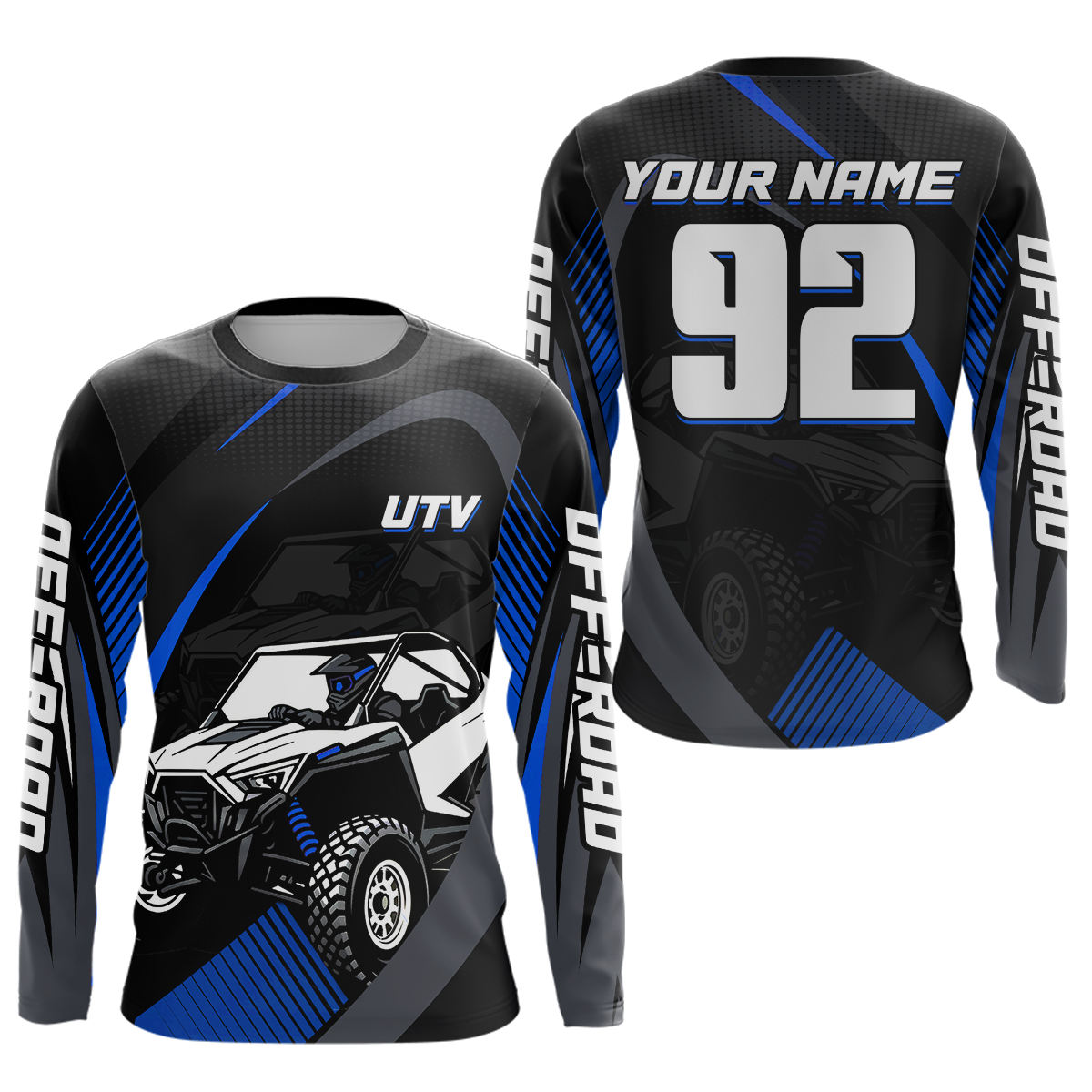 Blue UTV Motocross Racing Shirt Kid Men Women Custom UTV Off-Road Shirts UPF30+ DNT27