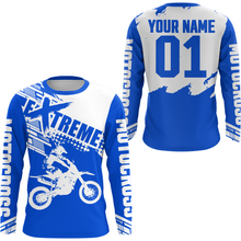 Load image into Gallery viewer, Blue Youth Racing Dirt Bike Shirt for Men Women Motocross Jersey UPF30+ Extreme Off-Road DNT74