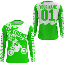 Load image into Gallery viewer, Green Youth Racing Dirt Bike Shirt for Men Women Motocross Jersey UPF30+ Extreme Off-Road DNT74