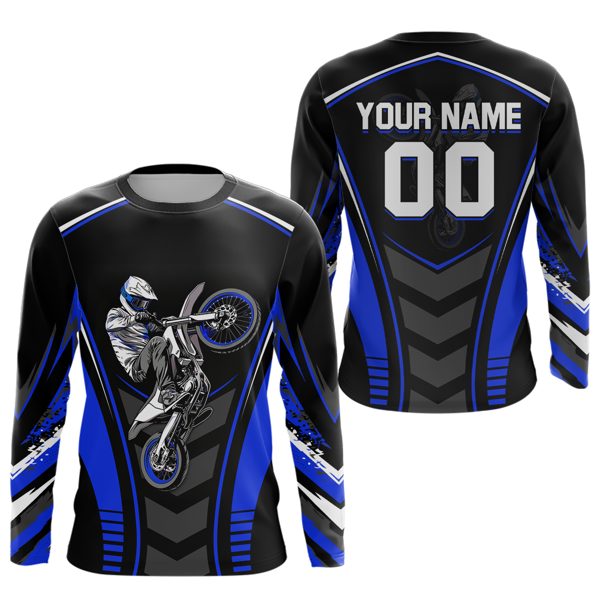 Blue Youth Dirt Bike Jersey MX Off-Road Motocross Shirt Racing Shirt Kid Men Women DNT55