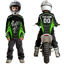 Load image into Gallery viewer, Green Youth Dirt Bike Jersey MX Off-Road Motocross Shirt Racing Shirt Kid Men Women DNT55