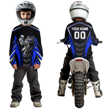 Load image into Gallery viewer, Blue Youth Dirt Bike Jersey MX Off-Road Motocross Shirt Racing Shirt Kid Men Women DNT55