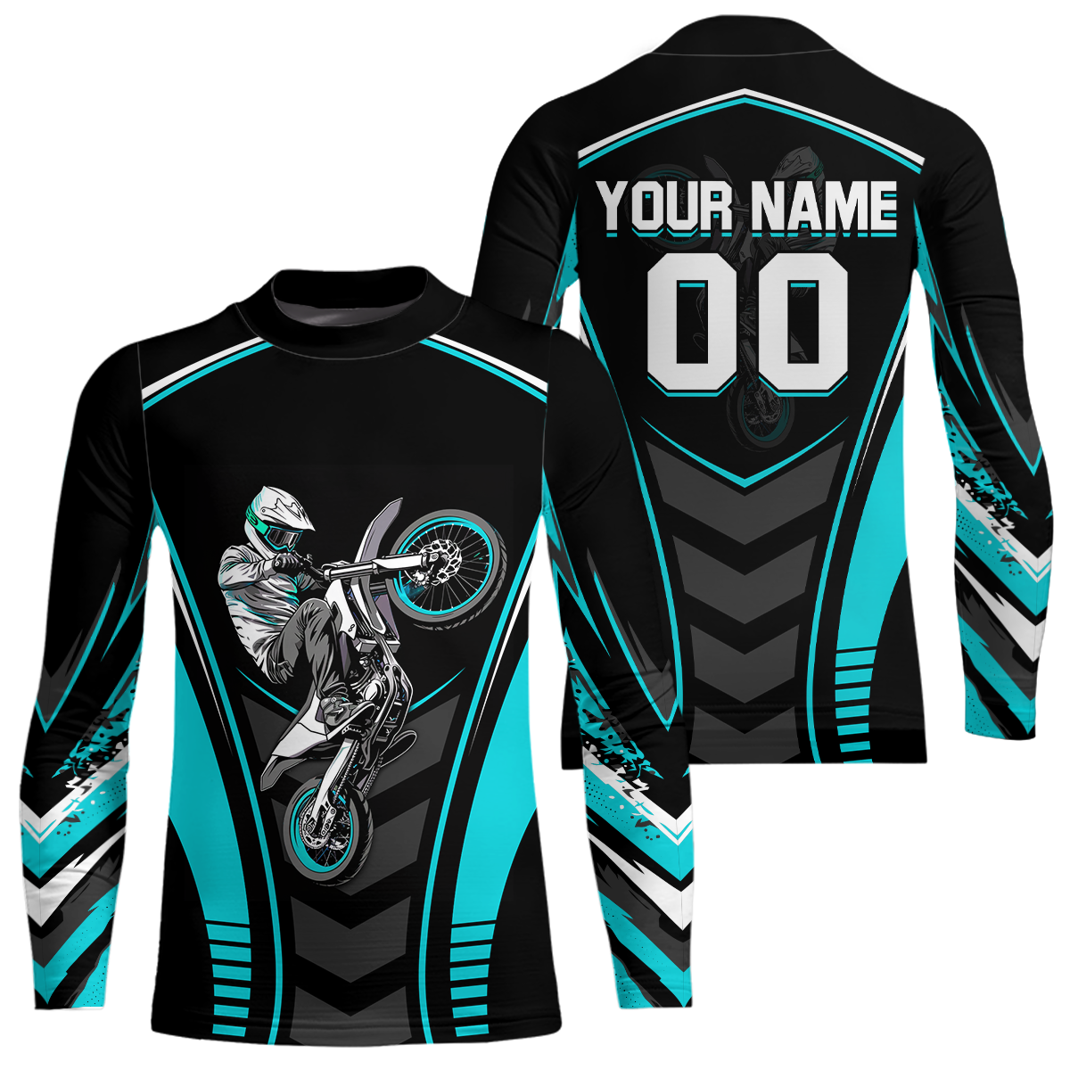 Turquoise Youth Dirt Bike Jersey MX Off-Road Motocross Shirt Racing Shirt Kid Men Women DNT55