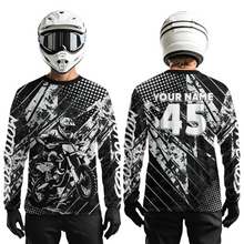 Load image into Gallery viewer, Black Youth Motocross Shirts Custom Dirt Bike Racing Jersey for Kid Men Women UPF30+ DNT19