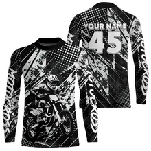 Load image into Gallery viewer, Black Youth Motocross Shirts Custom Dirt Bike Racing Jersey for Kid Men Women UPF30+ DNT19