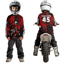 Load image into Gallery viewer, Red Youth Motocross Shirts Custom Dirt Bike Racing Jersey for Kid Men Women UPF30+ DNT19