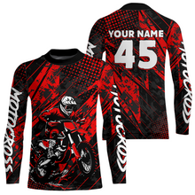 Load image into Gallery viewer, Red Youth Motocross Shirts Custom Dirt Bike Racing Jersey for Kid Men Women UPF30+ DNT19