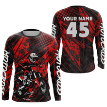 Load image into Gallery viewer, Red Youth Motocross Shirts Custom Dirt Bike Racing Jersey for Kid Men Women UPF30+ DNT19