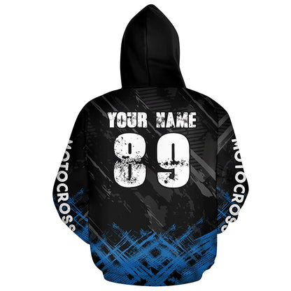 Adult&Kid Blue Custom Dirt Bike Jersey Motocross Jersey Upf30+ Motocross Shirt| CTP87