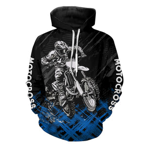 Adult&Kid Blue Custom Dirt Bike Jersey Motocross Jersey Upf30+ Motocross Shirt| CTP87