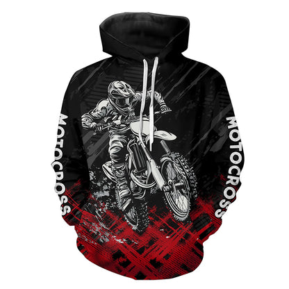 Adult&Kid Red Custom Dirt Bike Jersey Motocross Jersey Upf30+ Motocross Shirt| CTP87