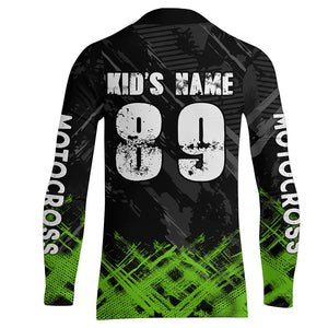 Adult&Kid Green Custom Dirt Bike Jersey Motocross Jersey Upf30+ Motocross Shirt| CTP87