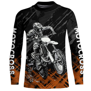 Adult&Kid Orange Custom Dirt Bike Jersey Motocross Jersey Upf30+ Motocross Shirt| CTP87